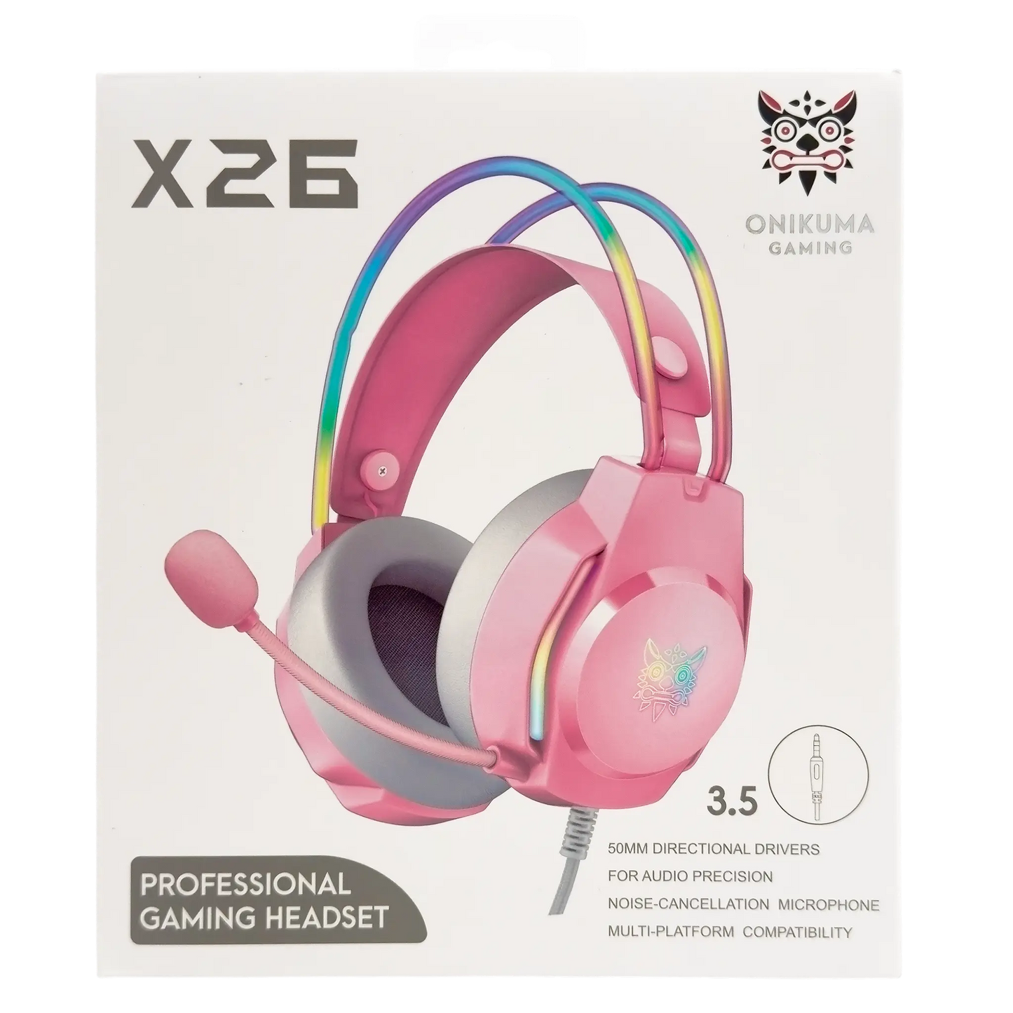 Diadema Gamer ONIKUMA X26 ROSADA