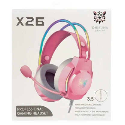 Diadema Gamer ONIKUMA X26 ROSADA