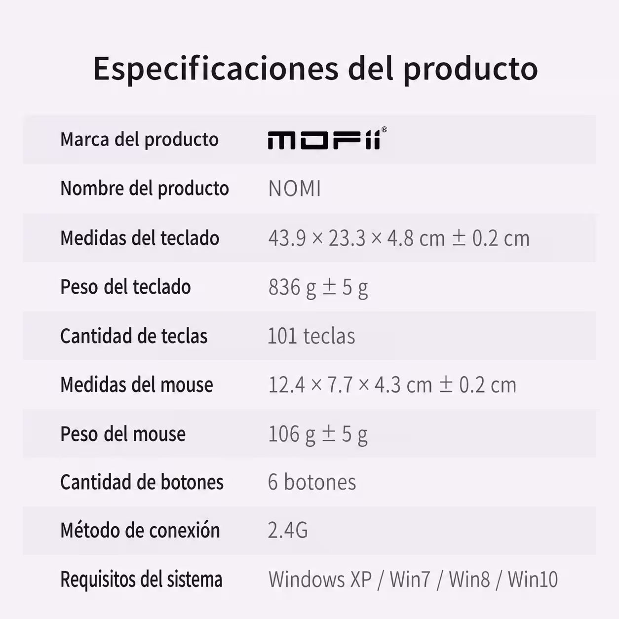 Combo Teclado y Mouse Inalámbrico Ergonómico MOFII Retro Violeta – 104 Teclas Bubble Keys | 2.4G | Para Ellas