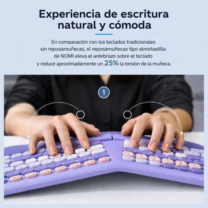 Combo Teclado y Mouse Inalámbrico Ergonómico MOFII Retro Violeta – 104 Teclas Bubble Keys | 2.4G | Para Ellas