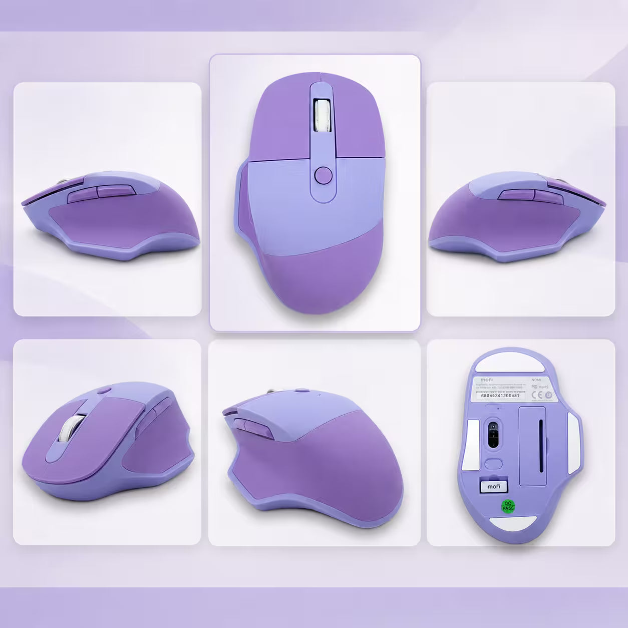 Combo Teclado y Mouse Inalámbrico Ergonómico MOFII Retro Violeta – 104 Teclas Bubble Keys | 2.4G | Para Ellas