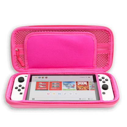 Estuche de Transporte Rígido con Diseño Rosa | Nintendo Switch 1 y Oled