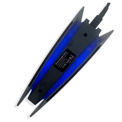 Base Cargadora HONCAM PS5 DualSense Gris - Carga Dual LED Azul Tri-Protección Type-C