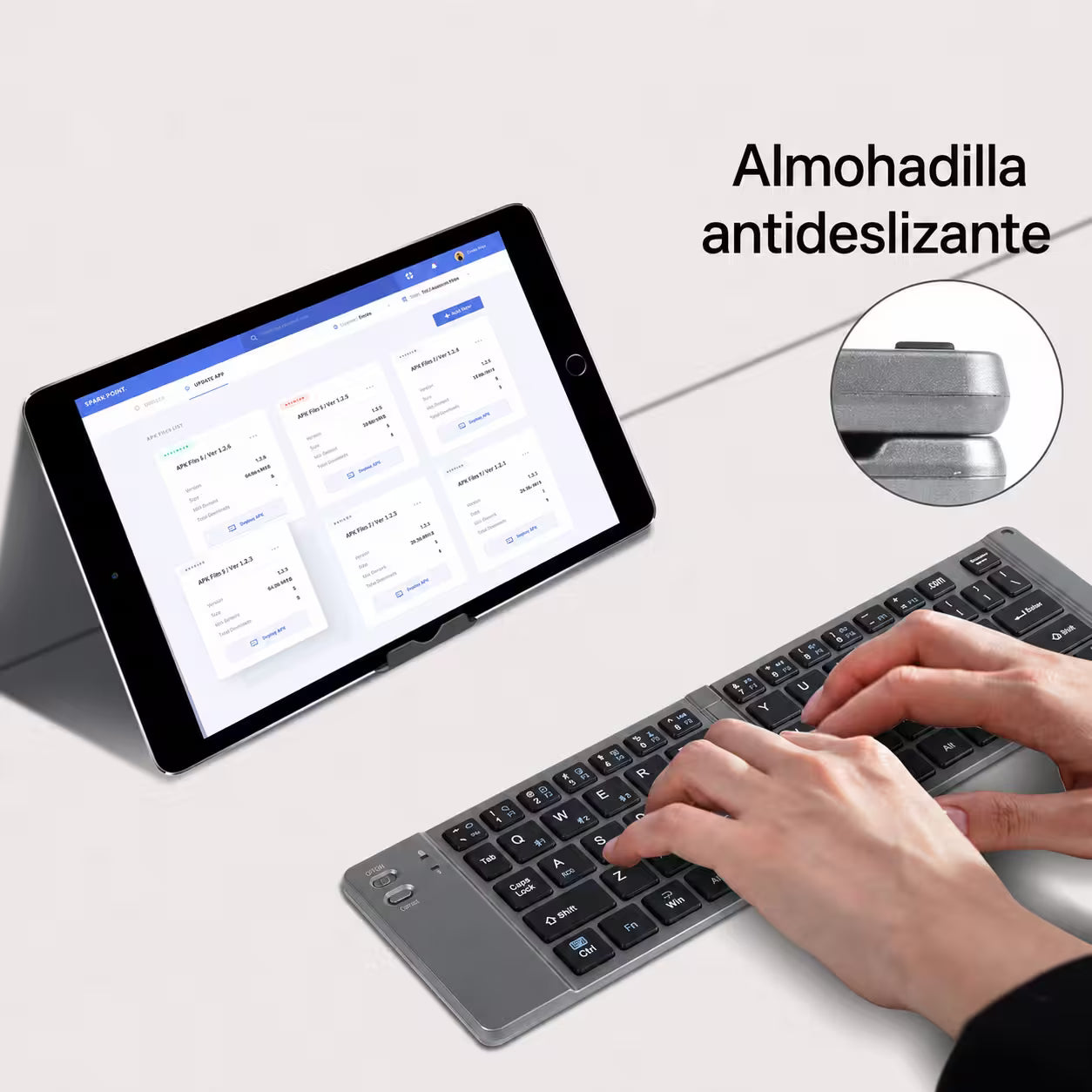 Teclado Plegable Bluetooth AOAS A-1006 Negro – Compacto | QWERTY con Ñ | BT + USB | Portátil