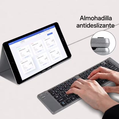 Teclado Plegable Bluetooth AOAS A-1006 Negro – Compacto | QWERTY con Ñ | BT + USB | Portátil