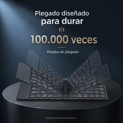 Teclado Plegable Bluetooth AOAS A-1006 Negro – Compacto | QWERTY con Ñ | BT + USB | Portátil