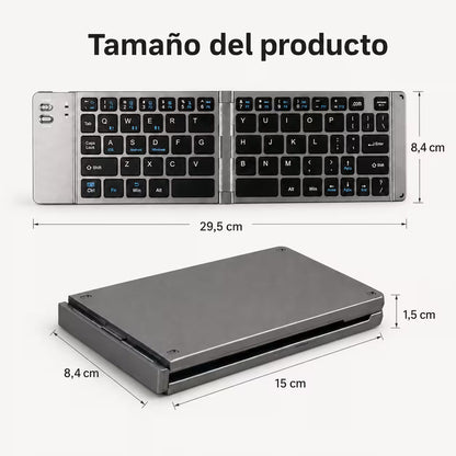 Teclado Plegable Bluetooth AOAS A-1006 Negro – Compacto | QWERTY con Ñ | BT + USB | Portátil