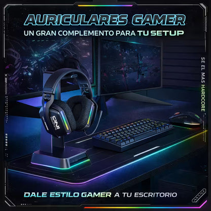 Diadema Gamer Inalámbrica ONIKUMA GT808 RGB - 3 Modos Conexión Micrófono 360° Bluetooth 5.3