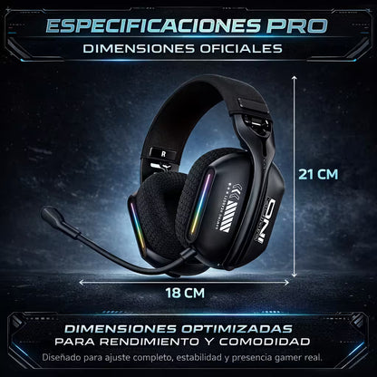Diadema Gamer Inalámbrica ONIKUMA GT808 RGB - 3 Modos Conexión Micrófono 360° Bluetooth 5.3