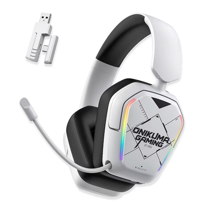 Diadema Gamer Inalámbrica ONIKUMA GT883 RGB Blanca - 4 Modos 80H Batería Bluetooth 5.4