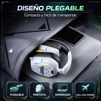 Diadema Gamer Inalámbrica ONIKUMA GT883 RGB Blanca - 4 Modos 80H Batería Bluetooth 5.4