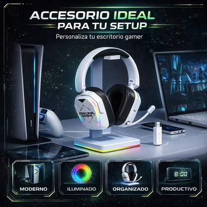 Diadema Gamer Inalámbrica ONIKUMA GT883 RGB Blanca - 4 Modos 80H Batería Bluetooth 5.4