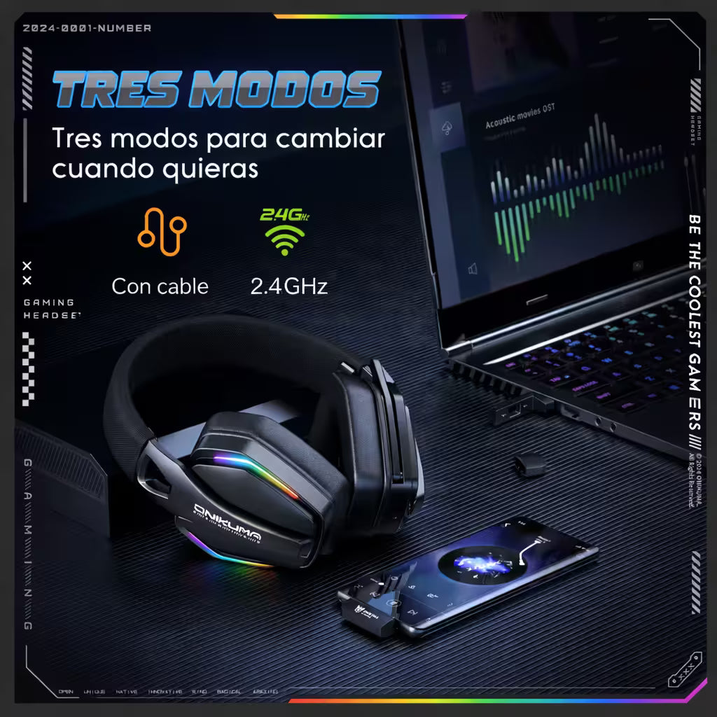 Diadema Gamer Inalámbrica ONIKUMA GT826