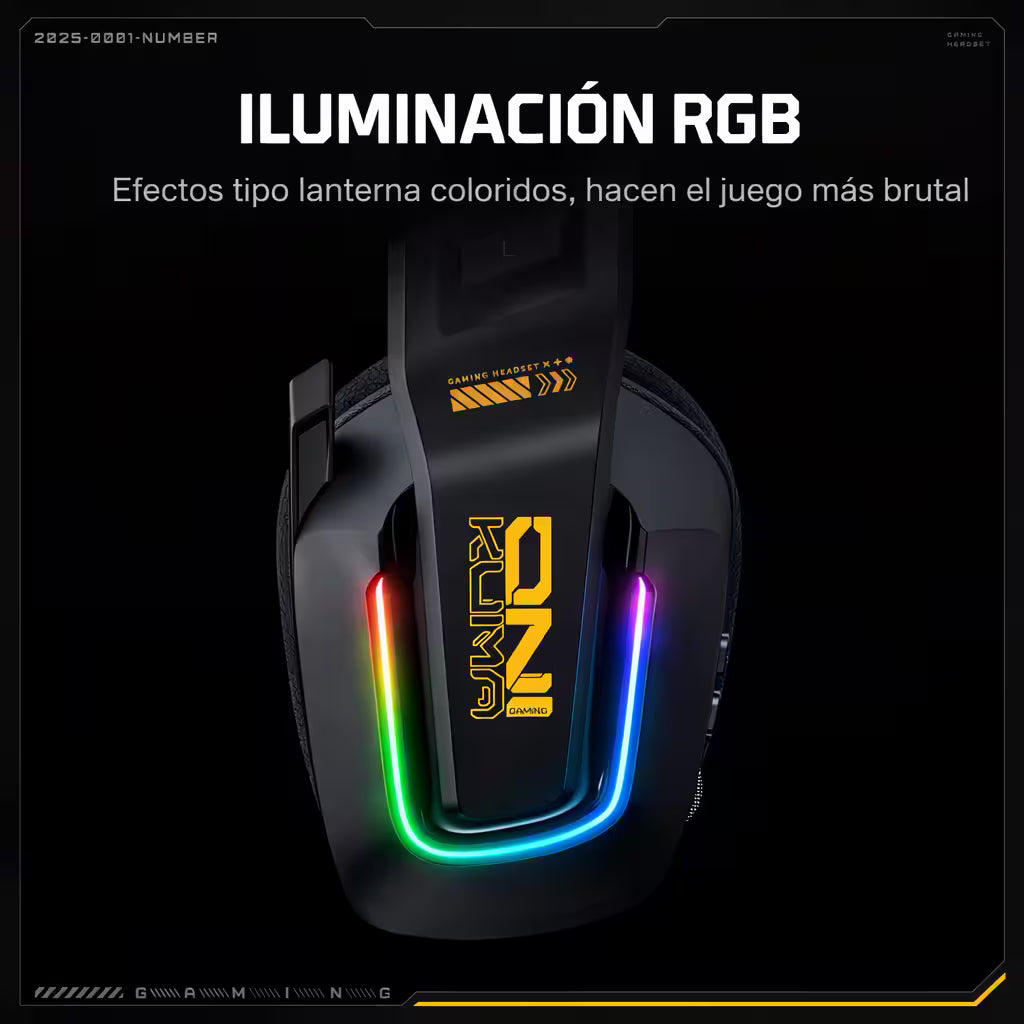 Diadema Inalámbrica Onikuma GT828 – 50mm | 900mAh 55h | Dongle 2 en 1 | 2.4G + BT