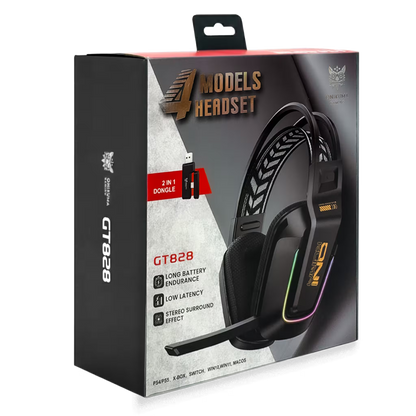 Diadema Inalámbrica Onikuma GT828 – 50mm | 900mAh 55h | Dongle 2 en 1 | 2.4G + BT