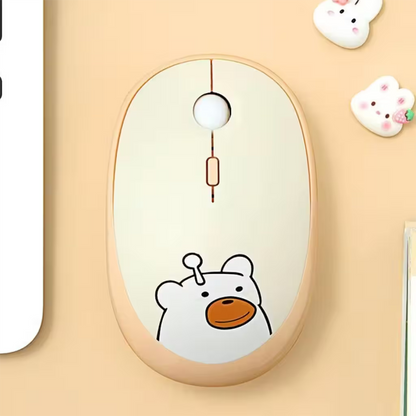 Mouse Inalámbrico Silencioso Geezer M2 - Habano Diseño Osito | 3 DPI 2.4G 10m | Cute Para Ella