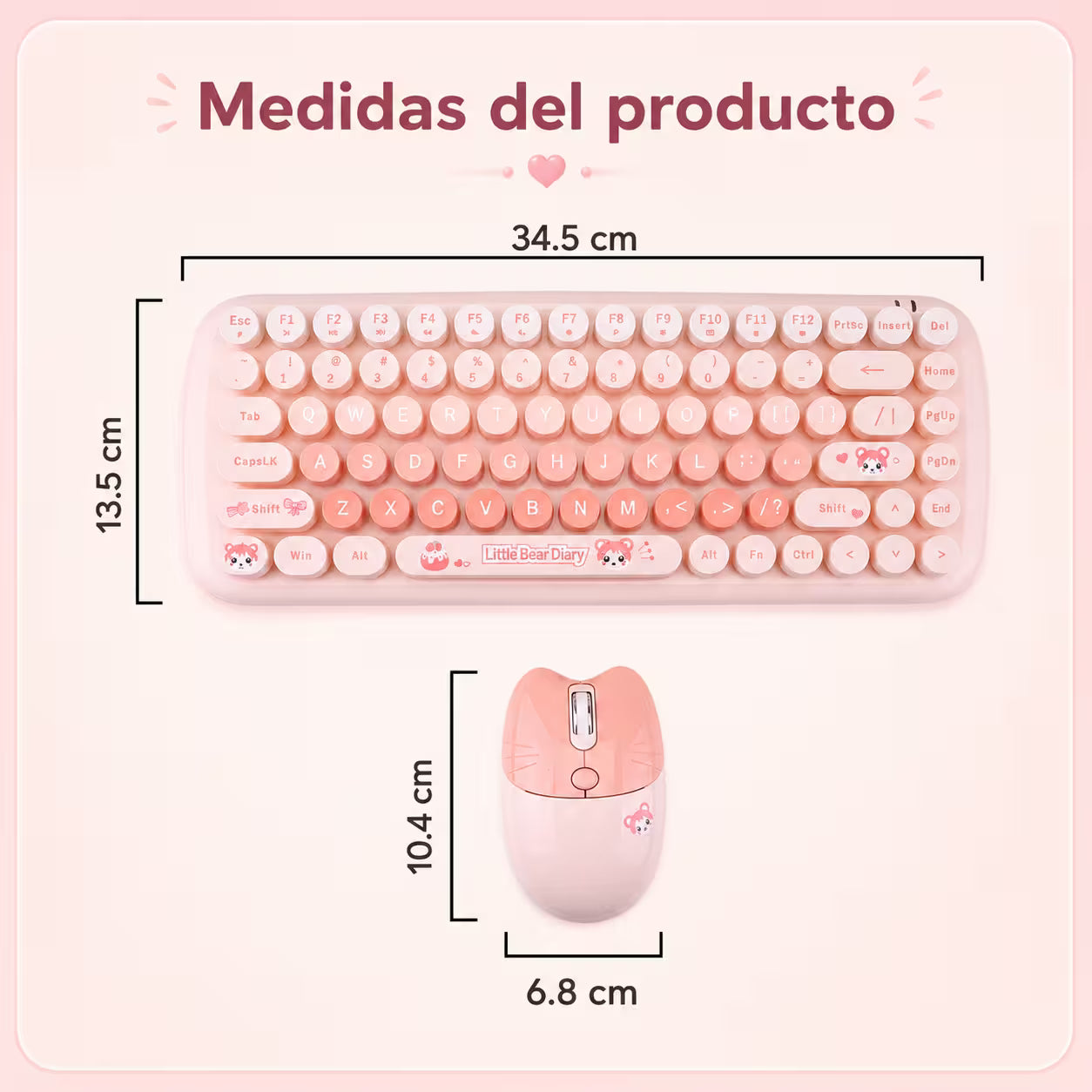 Combo Teclado y Mouse Inalámbrico MOFII Candy — Habano | 2.4G Silencioso 1200 DPI Compacto
