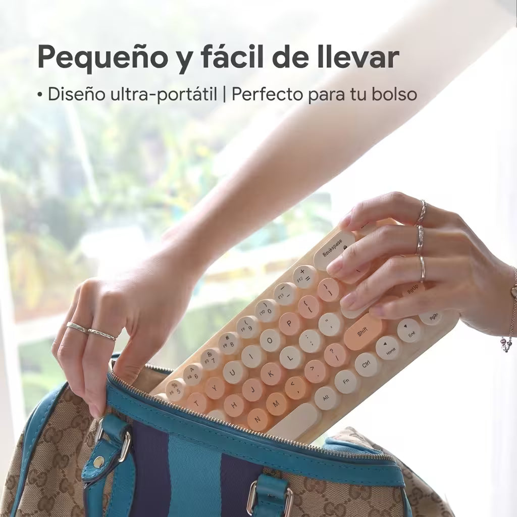 Combo Teclado y Mouse Inalámbrico Mofii Retro - 68 Teclas Redondas Habano | 2.4G Receptor Único