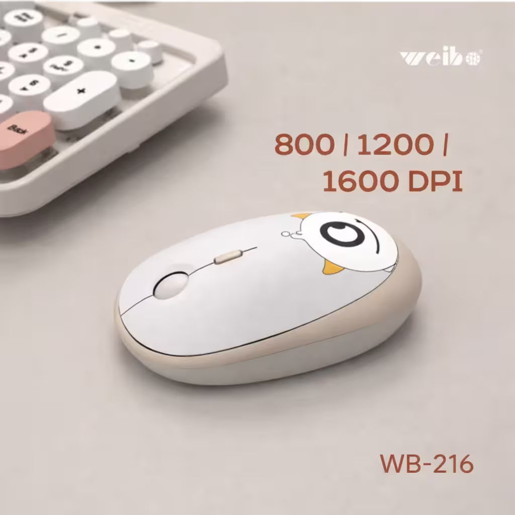 Combo Teclado y Mouse Inalámbrico Weibo WB-216 - Habano | 105 Teclas Redondas Retro | 10m | 2.4G