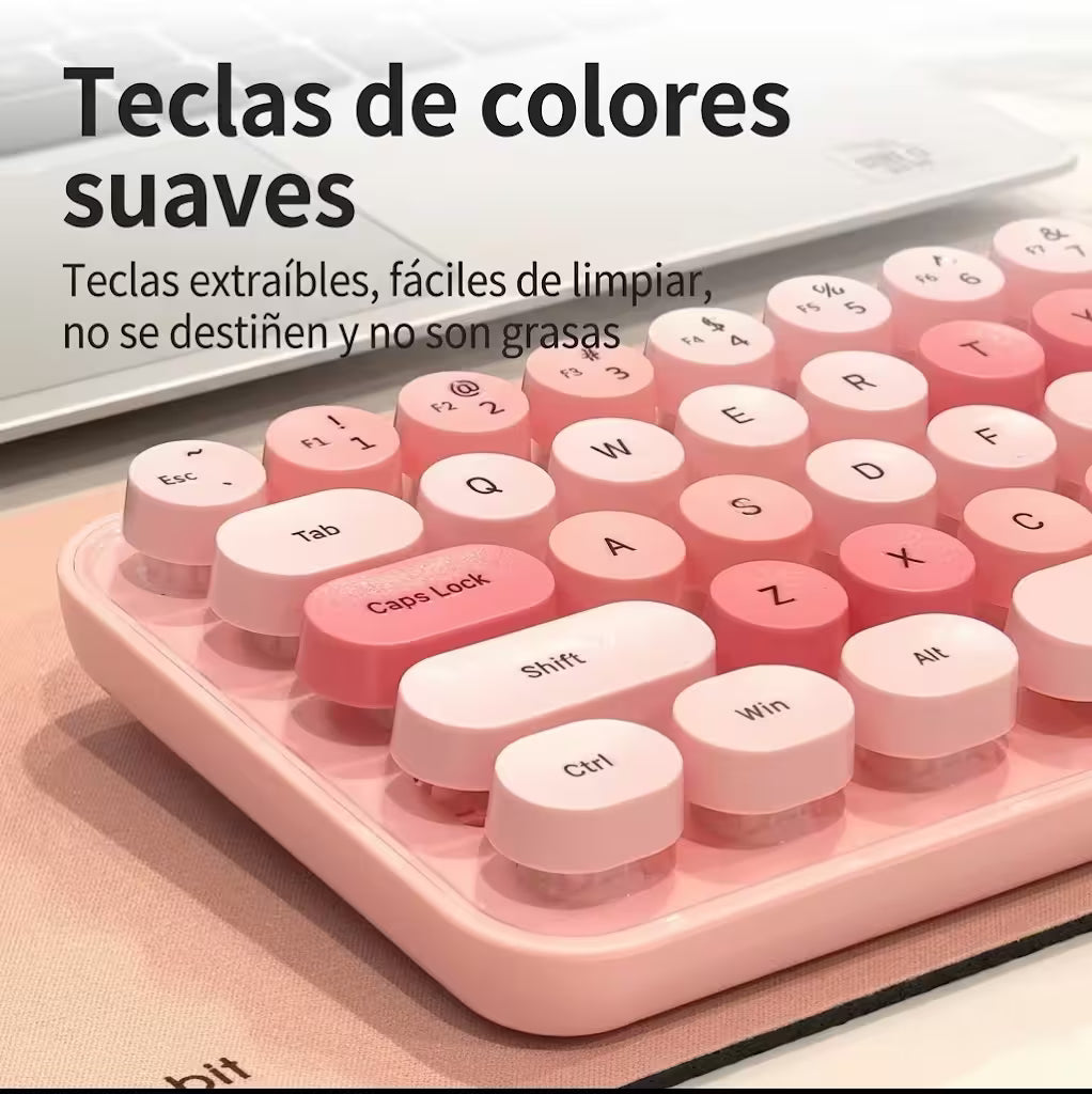 Combo 3 en 1 MOFii IDO MAX - Teclado 68 Teclas + Mouse + Pad Numérico Inalámbrico 2.4G Retro