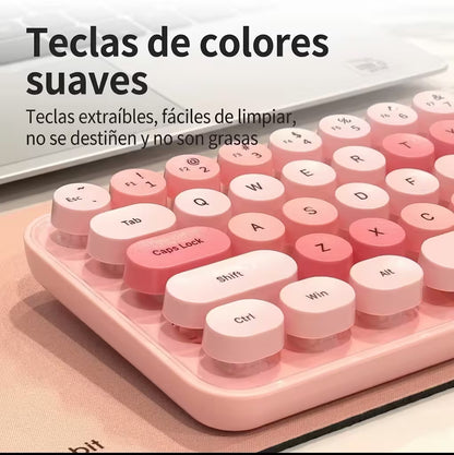 Combo 3 en 1 MOFii IDO MAX - Teclado 68 Teclas + Mouse + Pad Numérico Inalámbrico 2.4G Retro
