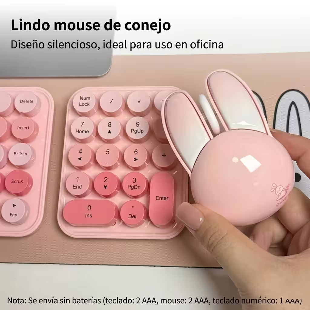 Combo 3 en 1 MOFii IDO MAX - Teclado 68 Teclas + Mouse + Pad Numérico Inalámbrico 2.4G Retro