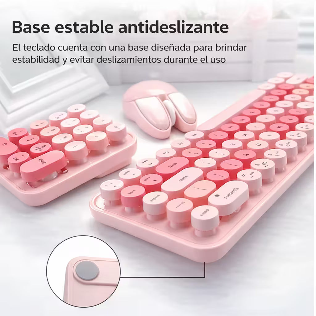 Combo 3 en 1 MOFii IDO MAX - Teclado 68 Teclas + Mouse + Pad Numérico Inalámbrico 2.4G Retro