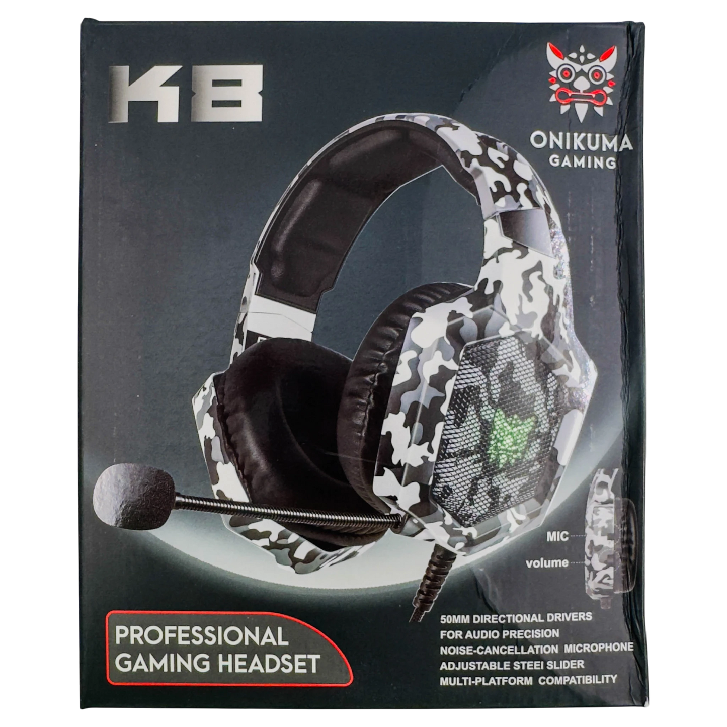 Diadema Gamer  ONIKUMA K8 BLANCA CAMUFLADA