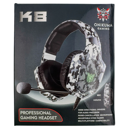 Diadema Gamer  ONIKUMA K8 BLANCA CAMUFLADA