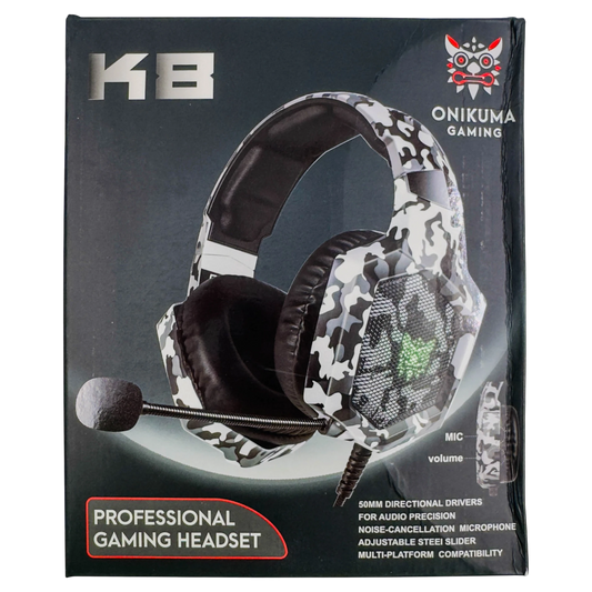 Diadema Gamer  ONIKUMA K8 BLANCA CAMUFLADA
