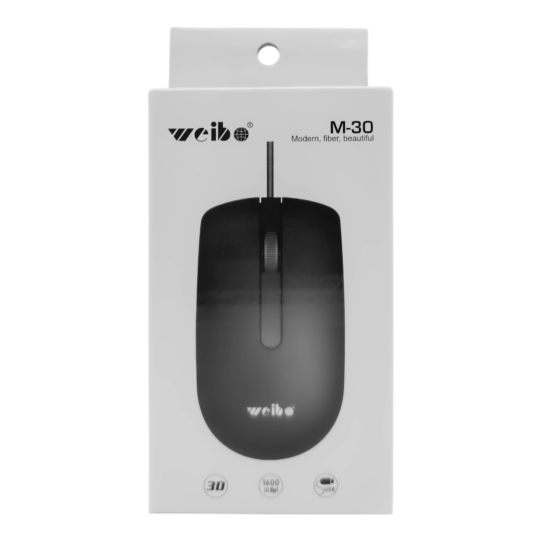 MOUSE ÓPTICO USB CON CABLE | WEIBO M-30