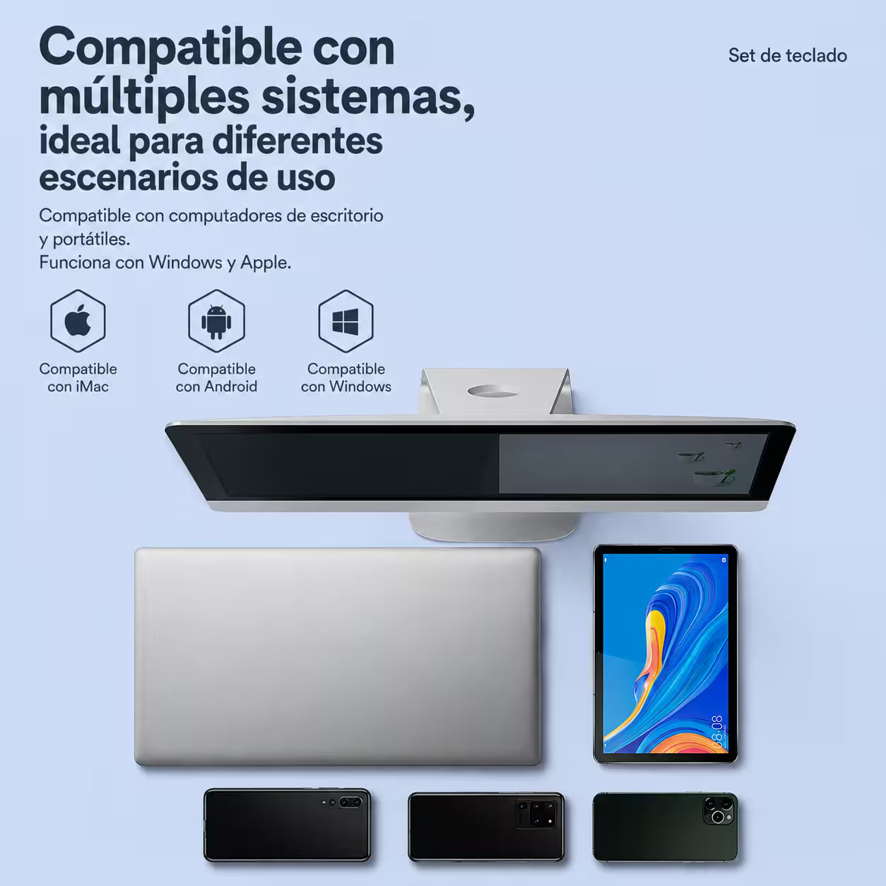 Combo Teclado y Mouse MOFII Honey — Morado | Inalámbrico 2.4G 1200 DPI Membrana