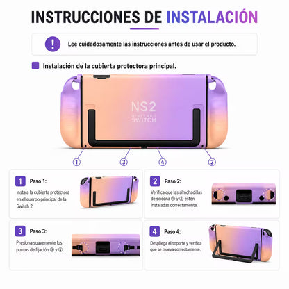 Carcasa Acrílica Nintendo Switch 2 – Degradado Verde Menta & Azul | Split Design