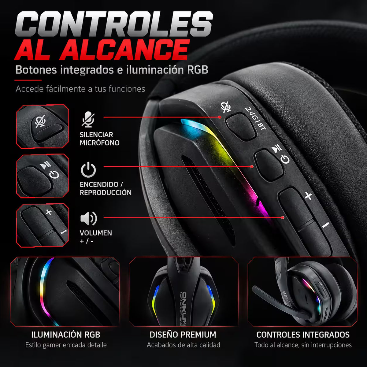 Diadema Gamer Inalámbrica ONIKUMA GT826