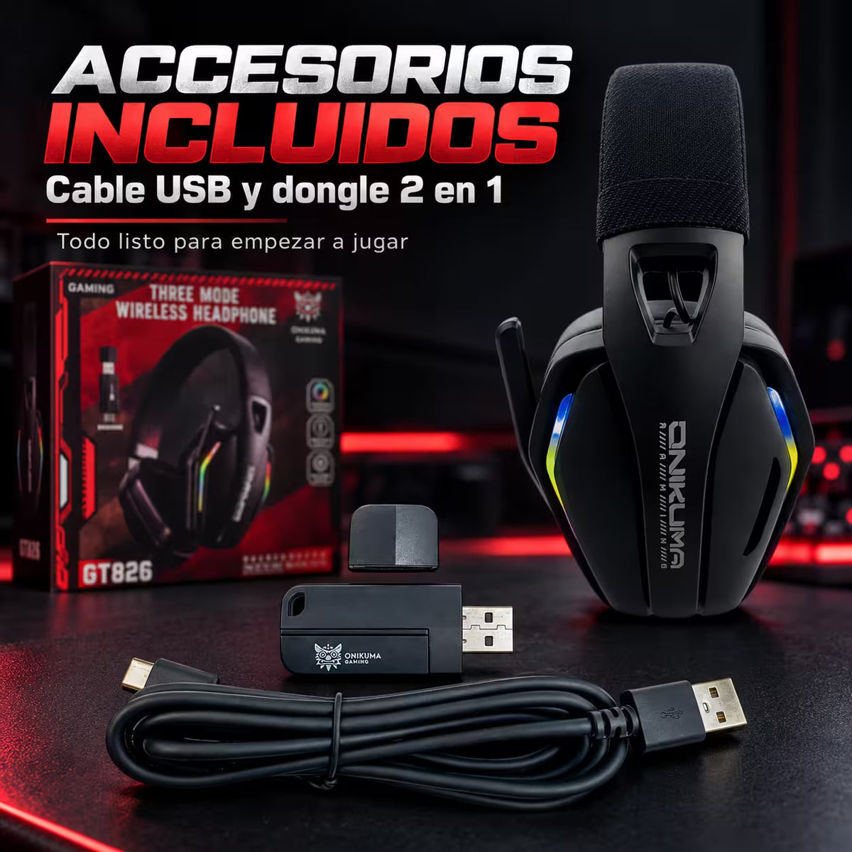 Diadema Gamer Inalámbrica ONIKUMA GT826