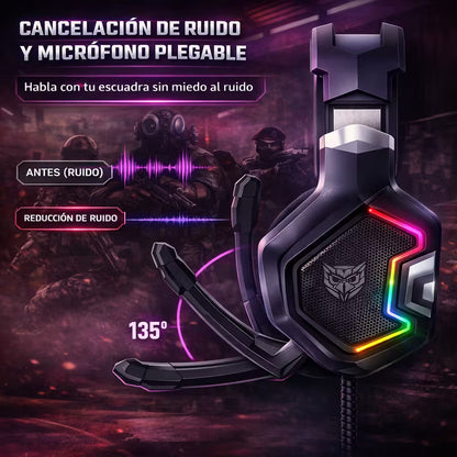 Diadema Gamer ONIKUMA K10 PRO RGB - Audio Alta Fidelidad 50mm