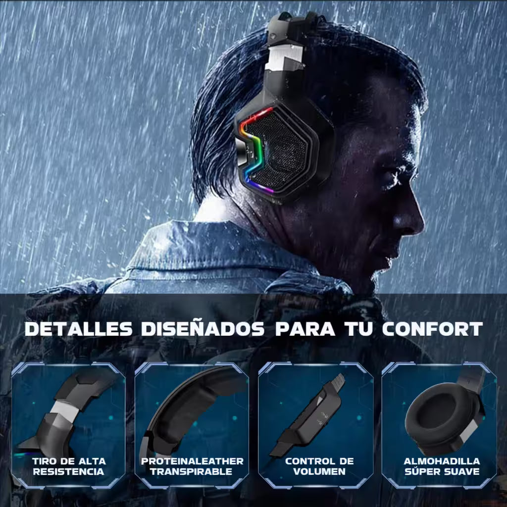 Diadema Gamer ONIKUMA K10 PRO RGB - Audio Alta Fidelidad 50mm