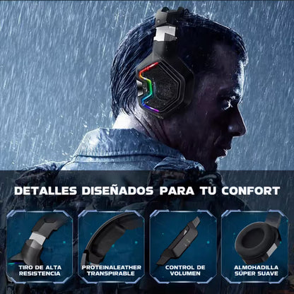 Diadema Gamer ONIKUMA K10 PRO RGB - Audio Alta Fidelidad 50mm