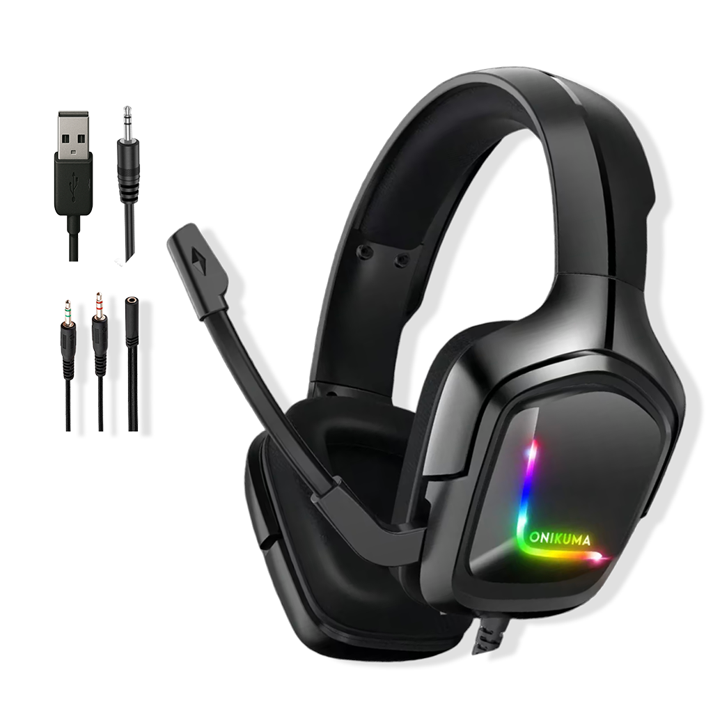Diadema Gamer ONIKUMA K20 RGB - Audio Precisión 40mm Cancelación Ruido