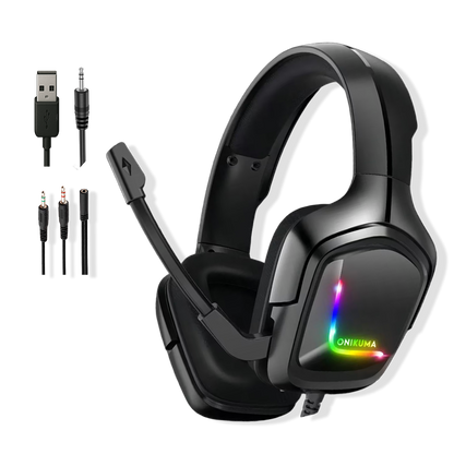 Diadema Gamer ONIKUMA K20 RGB - Audio Precisión 40mm Cancelación Ruido