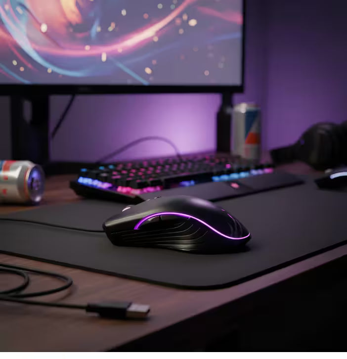 Mouse Gamer AOAS K-40 RGB - 7 Botones Programables DPI 3200 Cable 1.8m Ergonómico