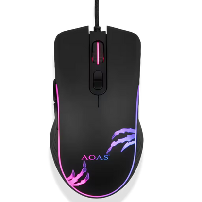 Mouse Gamer AOAS K-40 RGB - 7 Botones Programables DPI 3200 Cable 1.8m Ergonómico