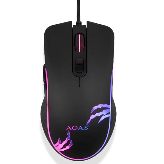Mouse Gamer AOAS K-40 RGB - 7 Botones Programables DPI 3200 Cable 1.8m Ergonómico