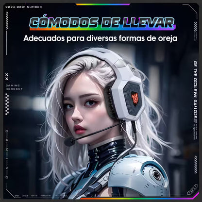 Diadema Gamer ONIKUMA K8 LED RGB Blanca - Micrófono 360°