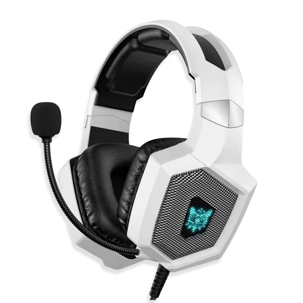 Diadema Gamer ONIKUMA K8 LED RGB Blanca - Micrófono 360°