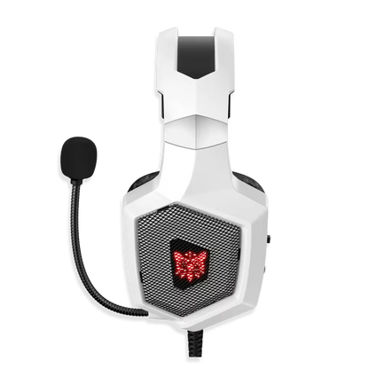 Diadema Gamer ONIKUMA K8 LED RGB Blanca - Micrófono 360°