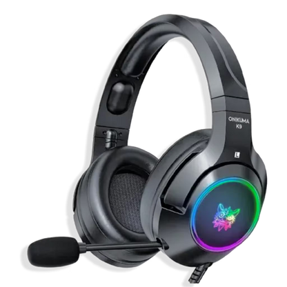 Diadema Gamer ONIKUMA K9 RGB Negra - Audio Alta Fidelidad 50mm Micrófono Retráctil