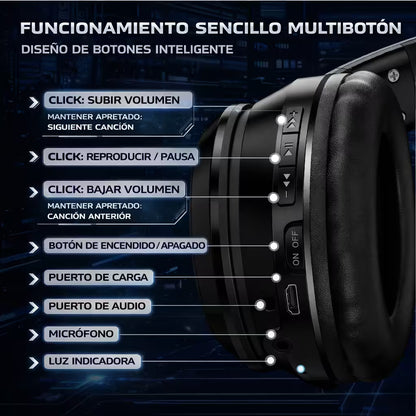 Diadema Gamer ONIKUMA K9 RGB Negra - Audio Alta Fidelidad 50mm Micrófono Retráctil