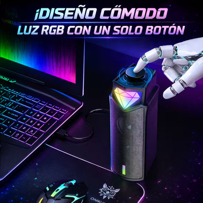 Parlantes ONIKUMA L1 RGB Modulares 2en1 – 10W RMS | Bluetooth 5.3 | Barra o Estéreo