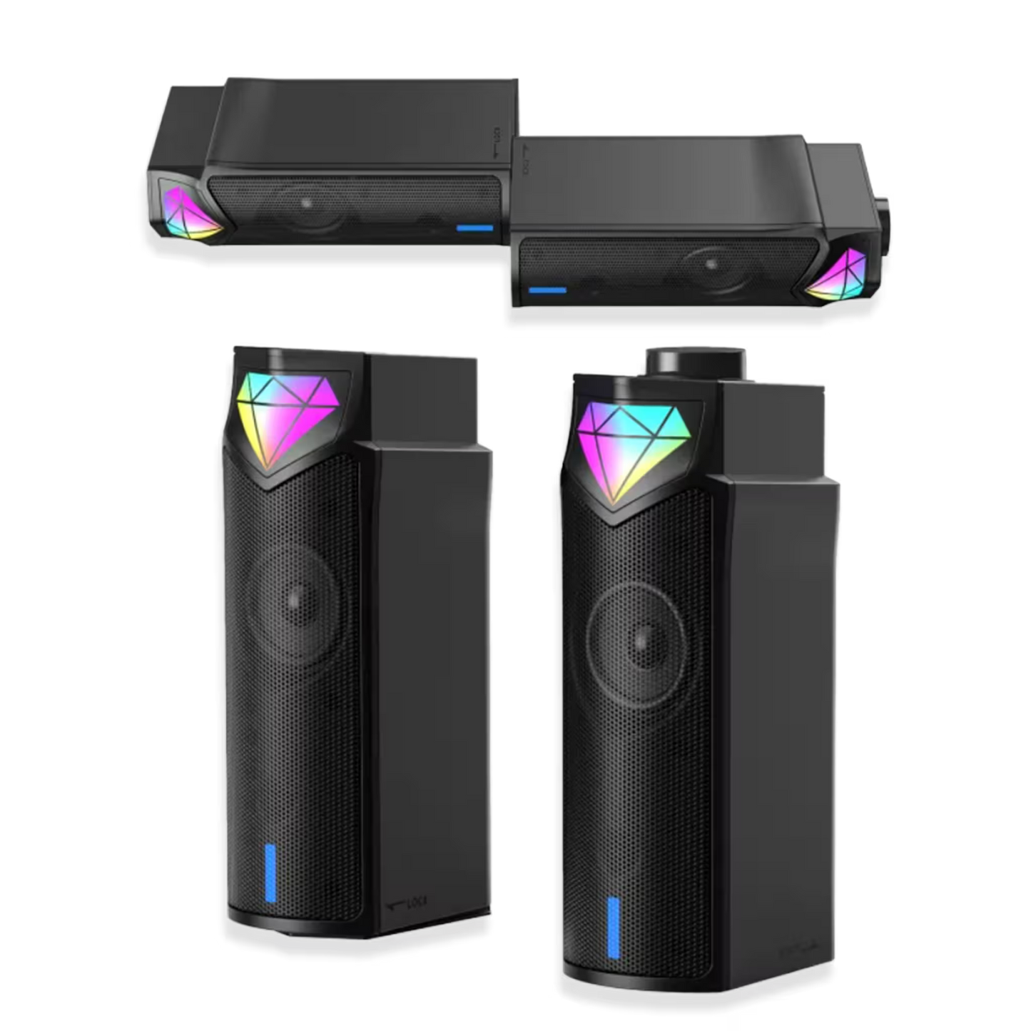 Parlantes ONIKUMA L1 RGB Modulares 2en1 – 10W RMS | Bluetooth 5.3 | Barra o Estéreo